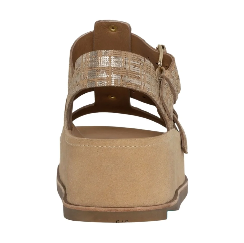 Donald Pliner Jesmin Platform Fisherman Sandal Camel Platino Size 7.5